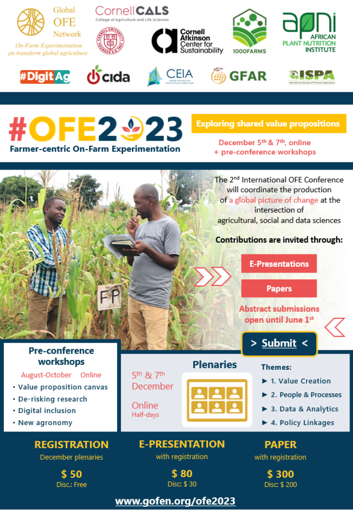 OFE2023: 2nd International OFE Conference on Farmer-centric On-Farm Experimentation